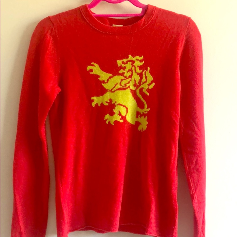 100% cashmere red sweater by J. Crew sz M